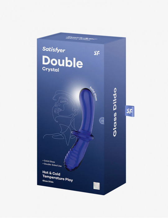 SATISFYER Dildo Doble Crystal Azul 10