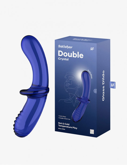 SATISFYER Dildo Doble Crystal Azul 11